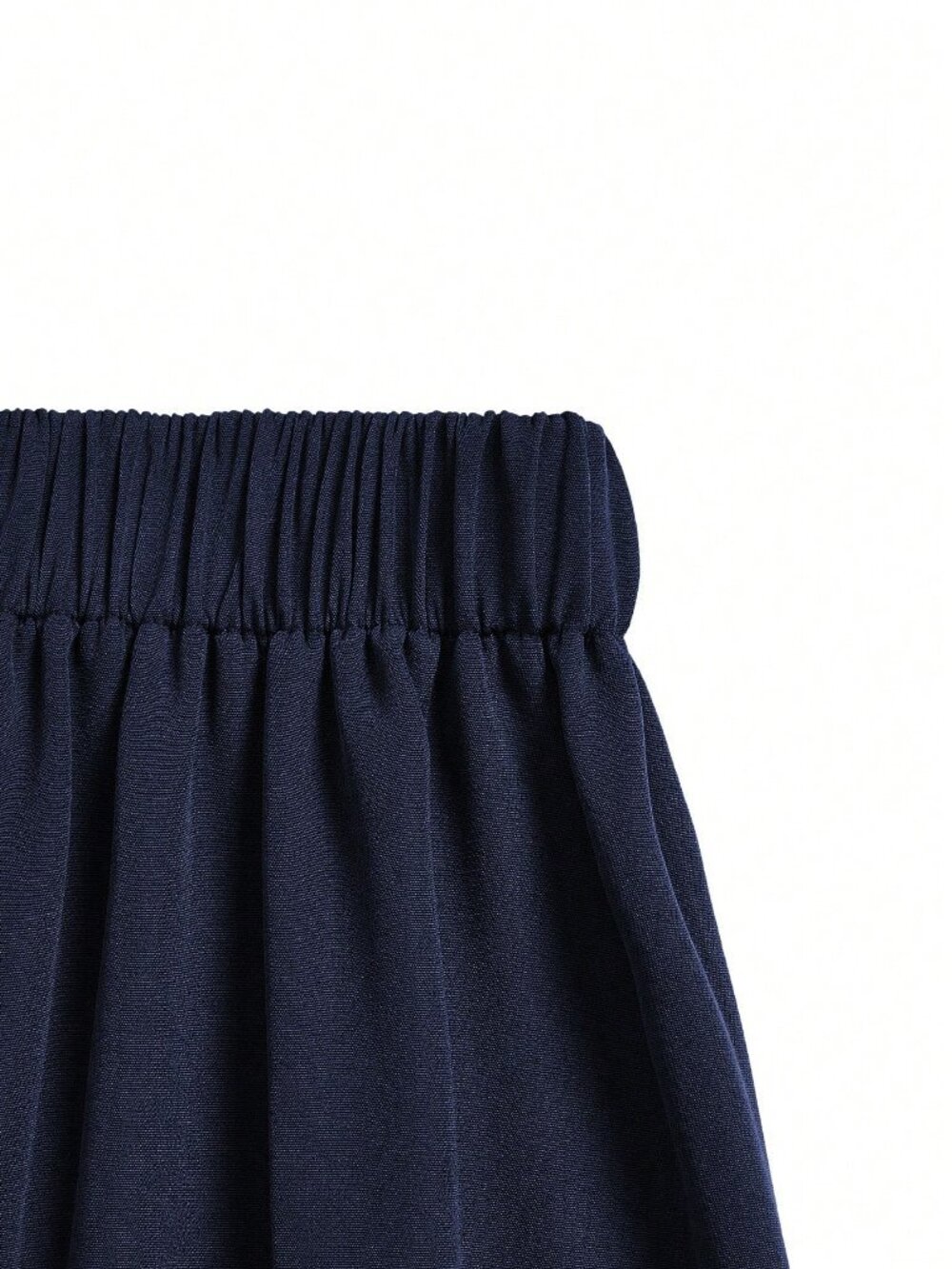 Navy Blue Elegant Women's Pleated Wide Leg Loose Casual Pants - Picture 6 of 6